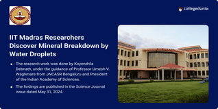 IIT Madras Researchers Discover Mineral Breakdown by Water Droplets; Check Details Here